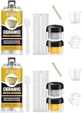 [lalarimi]陶瓷器用修理キット 初心者でもできる陶器修復キット 1セット8種類50ml 陶器 洗面 台 ひび割れ 補修 キット、セラミック用接着剤修理キット、食器修復材 金のり 陶磁器用、プロ仕様接着剤、浴槽修理ペースト速乾性接着剤 家具補修ペースト キッチン バスルーム 洗面台 カウンタートップ用 (初心者セット*2)