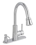 Premier 120076 Essen Lead-Free Single-Handle Pull-Down Kitchen Faucet with Soap Dispenser, Chrome [並