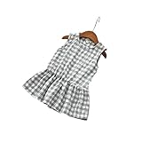夏ベイビー服 子供ワンピース Pojour 1-6歳キッズ用かわいい袖なし服 子供ギフト 綿 通気 グレー(100cm)