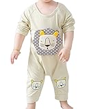 YY-Natuhi ベビー服 女の子 男の子 ロンパース 新生児 赤ちゃん ボディースーツ 肌着 出産祝い 子供服 綿 長袖 七五三 カバーオール かわいい ストライブ ライオン柄 (73cm, 1ベ