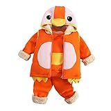 (ベビーゴー)babygo 子供 セットアップ キッズ スウェット上下 赤ちゃん スウェット 裏起毛 3点セット 秋冬 オレンジ 90