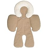 子供用カークッションヘッドとボディサポートベローズカーシートとベビーカー用 (色 : Khaki)