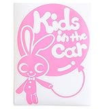 ピンク（桃色） Kids in the car〈パンダ 動物〉ステッカー 帽子 蝶ネクタイ 着用 窓ガラス シール 車 キッズ イン ザ カー ※吸盤・マ...