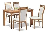 木製 北欧風 4人掛け用 ダイニング5点セット (ナチュラル)