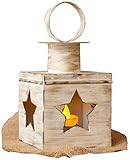 High QualityWhitewash Star Lantern for LED Candle, 4-Inch by 8-Inch