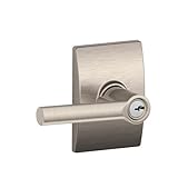 Schlage F51A BRW 619 CEN Century Collection Broadway Keyed Entry Lever, Satin Nickel by Schlage Lock
