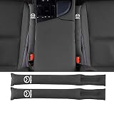 マツダ シートコンソール サイドクッション センター 隙間クッション アテンザ アクセラ CX-3 CX-4 CX-5 CX-8 デミオ シートサイド スボーツ式 PUレザー カーシートギャップフィラー 2本セット プリントロゴ入り小物入れ 落下防止 (ブラック)
