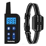 Wodondog 犬 無駄吠え防止首輪 吠え防止グッズ リモコン しつけ首輪 振動 電気とビープ音3種類 充電式 小型犬 中型犬 大型犬用 むだぼえ防止 犬訓練 トレーニング用 近所迷惑防止 (ブラック)