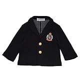 ★☆メンズクラブミニMen'ｓ Club Mini☆★胸にエンブレムのテーラードジャケット80cm：90cm：95cm (95cm, ブラック)