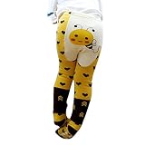 サクララ(Sakulala) 赤ちゃん 下着 ズボン+ソックス 2点セットレデース 秋冬 オシャレ 可愛い 肌触り良い (100, イエロー ビー)