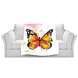 ブランケットウルトラソフトFuzzy 4サイズ！DIANOCHEデザインからby Kathy Stanion MonarchバタフライホームDecor Unique Designer芸術的スタイリッシ