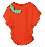 Plus Nao(プラスナオ) 子供用 ドルマンカットソー 半袖 カットソー Tシャツ チュニック キッズ 女の子 女児 リボン 無地 ドルマン フレア袖 レッド 100