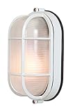 Nauticus 6.5"H Outdoor Bulkhead - White Finish with Frosted Glass Shade [並行輸入品]