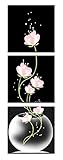 (12 30cm 3pcs) - Natural art -Vase with Flower Wall Painting Canvas Prints Home Decoration Wooden Fr