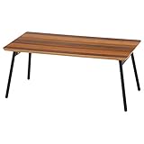 不二貿易 折りたたみテーブル 突板 幅80×奥行40cm ブラウン ブラック 12522