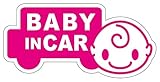 Sticker Shop Haru BABY ＩＮ CAR マグネット 車型 ２０cm ピンク