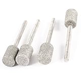 uxcell　ダイヤモンドマウントポイント　研削用ドリルビット　研摩ビット　先端　シャンク　シリンダー形　ダイヤモンドポイント　４個