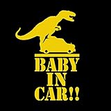 怪獣が乗ってる!? Baby in car カッティング ステッカー イエロー 黄