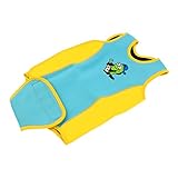 Perfk 高品質　赤ちゃん　幼児　子供　水着　ラップ水着　2.5mm　快適　保温　全6選択 - イエロー・ブルー, M
