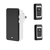 ワイヤレスチャイム ドアチャイムセット 呼出音楽36曲選択可 最高1000フィート/300メートルの無線範囲 LEDインジケータライト付き(受信機1個 送信機2個セット)