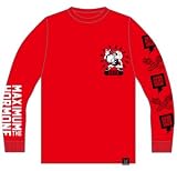 マキシマムザホルモン ヘドバンボーイ ロングTシャツ（ロンT）Tシャツ「赤」 (M)