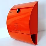 郵便ポスト郵便受け北欧風大型メールボックス 壁掛けプレミアムステンレス オレンジ色ポストpm035