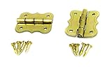 2pc. Small Butterfly-Style Brass-Plated Box Hinges [並行輸入品]