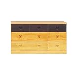 ディズニー家具クラシックシリーズDisneyモダンミッキー120cm幅3段(ナチュラルブラウン)