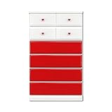 アルファタカバ オシャレなママ必見のキュアセレクトシリーズ 75cm幅6段レッド取っ手ハートレッド