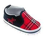 ベビー男の子Slip On Shoes With Red Tartan Print 0 – 3ヶ月( 3.5 CM )