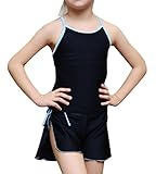 Plus Nao(プラスナオ) 子供用水着 女の子 キッズ水着 ジュニア水着 シンプル 無地 スクール セパレート タンキニ かわいい 110 120 130 140 ブルー 150