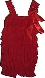 Red Lace Petti Romper Med 12-24 Months by Jojo's Boutique [並行輸入品]