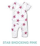 aden + anais (エイデンアンドアネイ) ロンパース ベビー用品 ベビーギフト 出産祝い 【並行輸入品】 6-9M STAR SHOCKING PINK