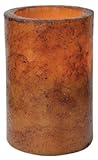 Burnt Mustard LED Timer Pillar Candle Country Primitive Lighting Dcor by BCD