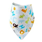 GOGO Printed Bibs For Newborn, Snap Bandana Baby Bibs, 1 Pc-Letter