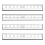 AMIR センサーライト 人感センサー LEDライト マグネット付き 自動点灯消灯 電池式 ワードローブライト 10 LED ワイヤレス 貼り付け型 防犯 風呂場 廊下 階段 光センサー LEDナイト