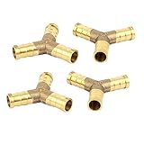 uxcell Y字型燃料ホース ジョイナー 口部直径 10mm 真鍮素材 燃料ガス コネクタ 4個入り
