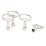 uxcell　三角ソケットキー　キャビネット　引き出し鍵　8mmパネルロック対応　4個入り