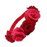 Lovoski 赤ちゃん　女の子　花嫁介添人　ヘアバンド　髪飾り　お花飾り　花輪　ヘッドドレス 　贈り物　全5色 - バラ+赤