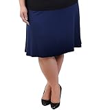 ストレッチは快適レディースプラスサイズAライン膝丈軽量Skirt US サイズ: 3L カラー: ブルー