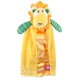 Lucaライオンイエローとグリーンストライプ15インチChildrens Plush Sensory Lovie Blanket