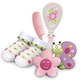 Stephan Baby Bath Squirters, Bootie Socks and Brush/Comb Gift Set, Swirly Flower by Stephan Baby [並行