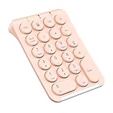 iClever テンキー Bluetooth ワイヤレス 数字 キーボード パンタグラフ式 Type-C充電 超薄型 Tabキー付き ブルートゥース 無線 ナンバーパッド 左手デバイス 片手デバイス ショートカットキー Windows/iOS/Android対応 IC-KP08 (ピンク)
