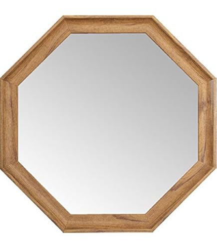 英国アンティーク木製カッティングミラー/壁掛け鏡オクタゴン八角形(88-215) 英国アンティークのおしゃれな壁掛け鏡、ドットの模様がデザイン