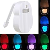LED便座ランプ　トイレライト　夜にランプ　8色変換 LED人感センサーライト ミニ夜灯　イルミネーション トイレの常夜灯　暗闇で便器を照らし出す　お手洗い 便器用 トイレ 照明用 防水 自動点灯 自
