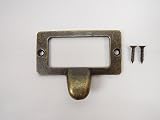 【ノーブランド品】 アンティーク家具 取っ手 DIY ネームハンドル(燻銀) 10個セット