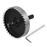 uxcell　ホールソー　ドリルビットホールソー　シルバートーン　ブラック　HSS　60mm