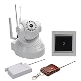 Smart Wireless IP Camera - 1/4 Inch CMOS, Smart Switch, Wireless Door Sensor, IR Night Vision, Remot