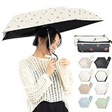 日傘 【耐風撥水×晴雨兼用】折りたたみ傘 小型 折り畳み傘 6本骨 収納ポーチ付き 完全遮光 折りたたみ バイカラー UPF50+ 紫外線遮