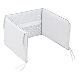 Cambrass Cotbed Bumper (67 67 x 40 cm, Star Grey) by Cambrass